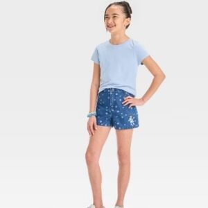 Girls Bluey Denim Jean Shorts, Size Large